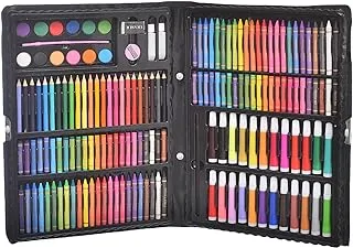 Generic Plastic Magic Colors Set Containing A Multiple Coloring Tools With Paper Sheets And Clips For Kids Set Of 168 Pieces - Multi Color