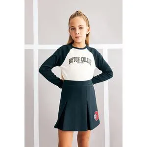 Defacto Girl Knitted Cropped Fit Crew Neck Long Sleeve Body.