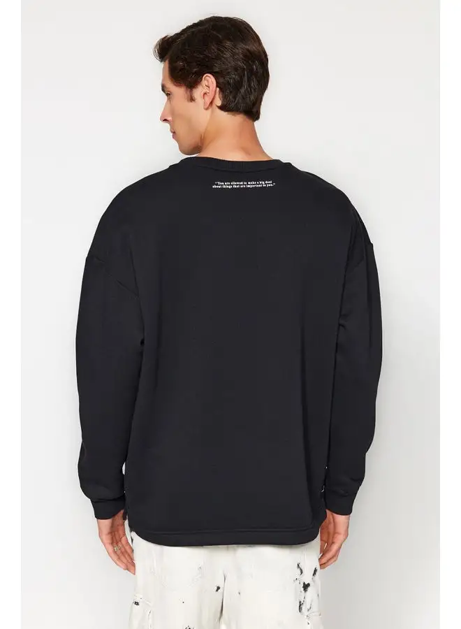 trendyol Sweatshirt - Black - Oversize