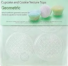 Rustomart Geometric Cupcake and Cookie Texture Tops, Made in China Transparent