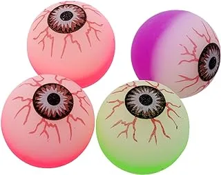 Generic Hard Silicone Balls With Eye Design Add More Fun And Creativity For Kids Set Of 4 Pieces - Multi Color