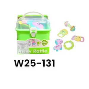 Baby Rattle & Teether Set Silicone Edge 5-piece -W25-131