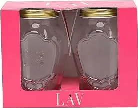 LAV LAURA Glass Jar/Storage Container / 1000 cc - 33.75 Oz / 2 Pcs/Elegant design, Trusted Brand, Attractive shape/High Quality Materials