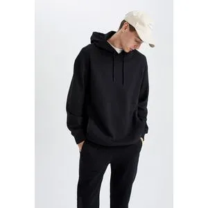 Defacto Man Boxy Fit Hooded Long Sleeve Knitted Sweat Shirt