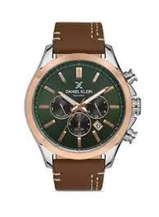 DANIEL KLEIN Leather Chronograph Watch DK.1.13293-5