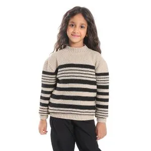 Caesar Girls Wool Pullover With Mutlicolour Design