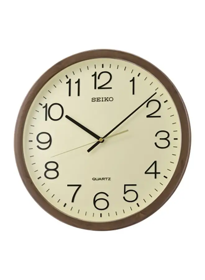 Seiko QXA807B Analog Wall Clock - Beige/Brown Dial