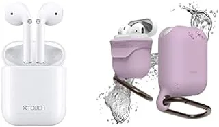 X Touch X Touch X Pod Pro True Wireless Stereo Earpuds With Charging Case - White + Elago Airpods Waterproof Hang Case - Lavender