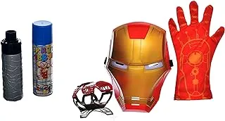 Generic Plastic Hero Attack With Water Gun and Mask For Boys Set Of 6 Pieces +3 - Multi Color