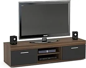 Birlea Edgware TV Unit, Walnut & Black