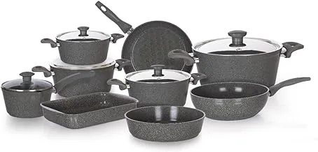 Top Chef Granite Cookware Set 14-Pieces, Grey