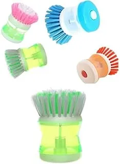 Bundle of Mini cleaner brush, orange + Brush For Dishes With Liquid Soap - Multi Color