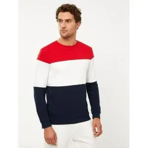 LC Waikiki Crew Neck Long Sleeve Color Block Men's Sweatshirt