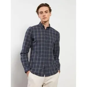 LC Waikiki Slim Fit Long Sleeve Plaid Gabardine Men's Shirt