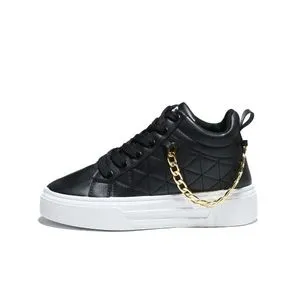 Desert High Top Lace-Up Black Sneakers