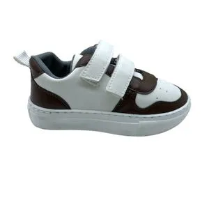 Roadwalker Two-Tone Velcro Closure Sneakers -White & Brown