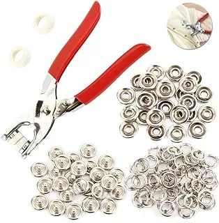 You's Auto 100 Pieces Metal Snap Buttons with Tools Pliers with Box Storage (100 Pieces (Choice 2) 20i300j718oF898B5 Silver