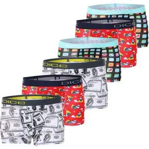 Dice - Bundle Of (6) Printed Boxers For Men & Boys