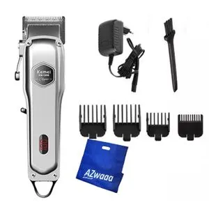 Kemei KM-1998 All-METAL Professional Hair Clipper- Silver  + Free Bag