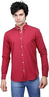 COUP Slim Fit Basic Shirt For Men Color Burgundy Size M