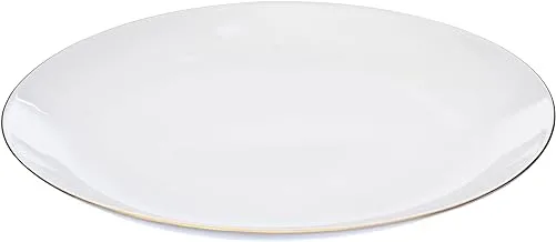 Tunisie Common Oval Porcelain Serving Plate For Home Uses, Restaurants & Hotels, 38cm - Gold Rim