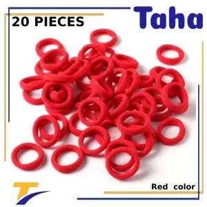 Taha Offer Small Elastic Hair Ties  Color Red 20 Pieces