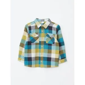 LC Waikiki Long Sleeve Plaid Patterned Gabardine Baby Boy Shirt