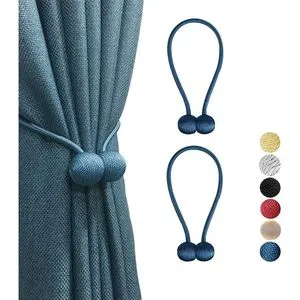 A Pair Of Ball Curtain Clips With Magnetic Tie