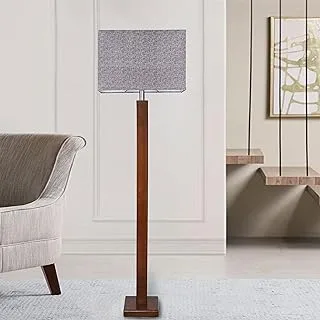 El Rawda RL-FL-A-020 Modern and Elegant Dark Wood Floor Lamp High Quality for Living Room or Bedroom - Silver