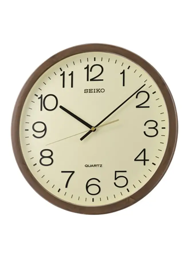 Seiko QXA806B Analog Wall Clock - Beige/Brown Dial