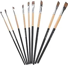 Keep Smiling HS9008 High Quality Artist Brush Set Professional For Oil Colors, Water Color, Acrylic Set Of 9 PCs -Black