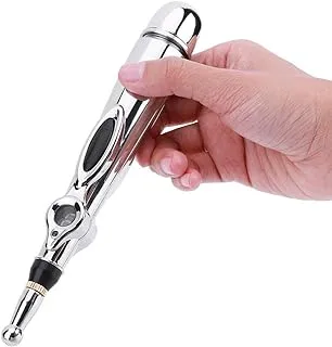 Acupuncture Pen Equipment, Stainless Steel, Acupuncture Point Detector, Electric Only Acupressure Head for Pain Relief, 2 Massage Heads