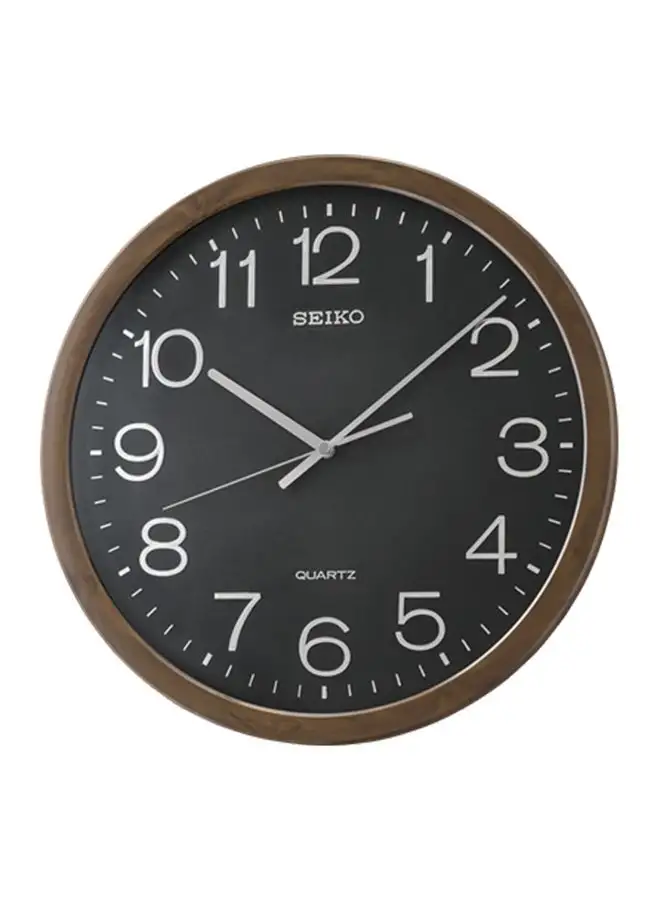 Seiko QXA806A Analog Wall Clock - Black/Brown Dial