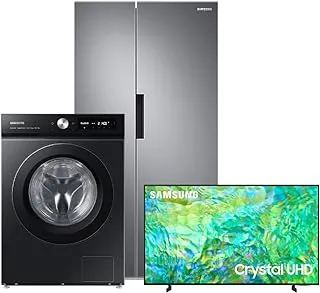 Samsung Premium Bundle (Refrigerator RS66A8100S9/MR 670L, Washing Machine WW11B534DAB/AS Front Loading - 11 Kg and 65 inch TV Crystal Processor 4K LED with Built-in Receiver UA65CU8000UXEG)