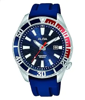 Alba Active AG8K37X Silicone Round Analog Water Resistant Watch for Men - Navy