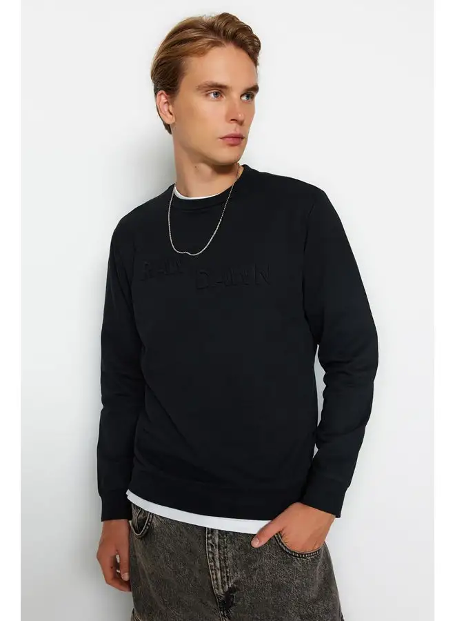 trendyol Sweatshirt - Black - Regular fit