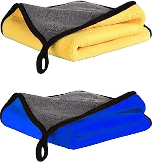 Fresh Extra Thick Microfibre Cleaning Cloths Towels, Super Absorbent Micro Fibre Plush Cloths for Car Wash, Cleaning and Drying - Small 11.8 x 15.8inches(2PCS)