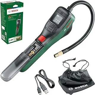 BOSCH Bosch elektrische Fahrradpumpe/Luftpumpe/Mini Kompressor EasyPump (3,0 Ah Akku, 3,6 Volt, Autostop-Funktion, 150 PSI, 10,3 bar, LED, über USB-C wiederaufladbar, im Karton)