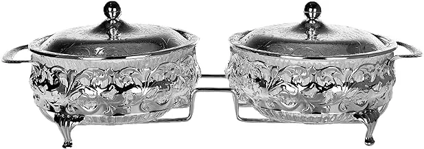 Queen Anne silver plated jam serving dish Double-sided handbag (2 lids + 2 layers of glass) Royal 0/4330/7