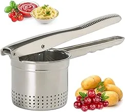 Potato Ricer Stainless Steel Professional Heavy Duty, Potato Ricer Press, Manual Potato Masher, Potato Ricer Masher Kitchen Tool for Perfect Mashed Potatoes, Gnocchi, Fruit, Vegetable, Large Capacity