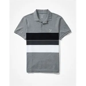 American Eagle  Striped Pique Polo Shirt.