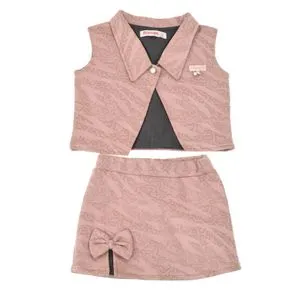 Girls Vest + Skirt Set - Cashmere