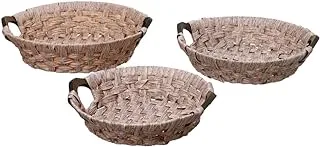 Rattan Bread Server Set Of 3 Pieces - Brown