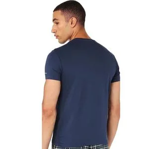 Red Cotton Round Neck Basic Cotton Undershirt -navy Blue