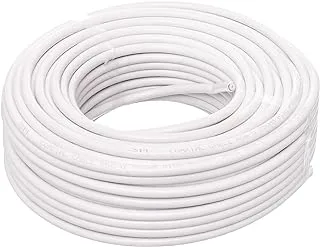 Generic RG-6 Satellite Receiver Coaxial Cable For Control Satellite 50 YARD - White