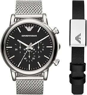 EMPORIO ARMANI,WATCH,AR80062SET,MEN,Silver,46MM,STAINLESS STEEL