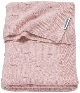 Mamas Gift Knitted Dotted Blanket for Unisex, 80 cm x 100 cm Size, Pink