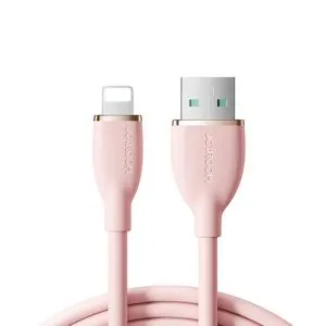 JOYROOM 3A USB-A To Lightning Colorful Silicone Fast Charging Cable 1.2m - Pink