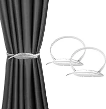 Fresh INHDBOX Curtain Tiebacks Alloy Elasticity Curtains Loops Curtain Clips Rope Back Curtain Holder Buckles Curtain Binder Curtain Holder for Home Decoration Cafe Office Pack of 2