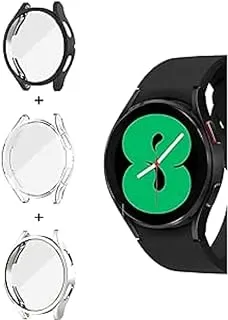 Generic Universal Clear Screen Protector for Samsung Galaxy Watch 4 44mm- Pack of 3, Silver and Black